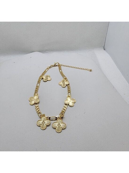 Jewelry - Brand New Brazilian 18k Gold Filled Six Clover Anklet